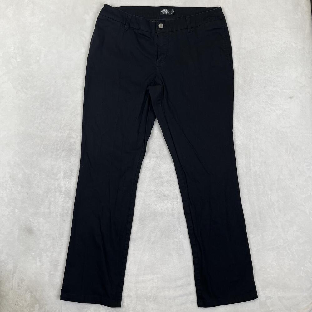 Dickies Pants Womens 15 Black Twill Chino Regular Fit Workwear Pockets